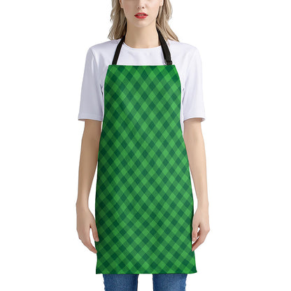 Irish Green Buffalo Plaid Print Apron