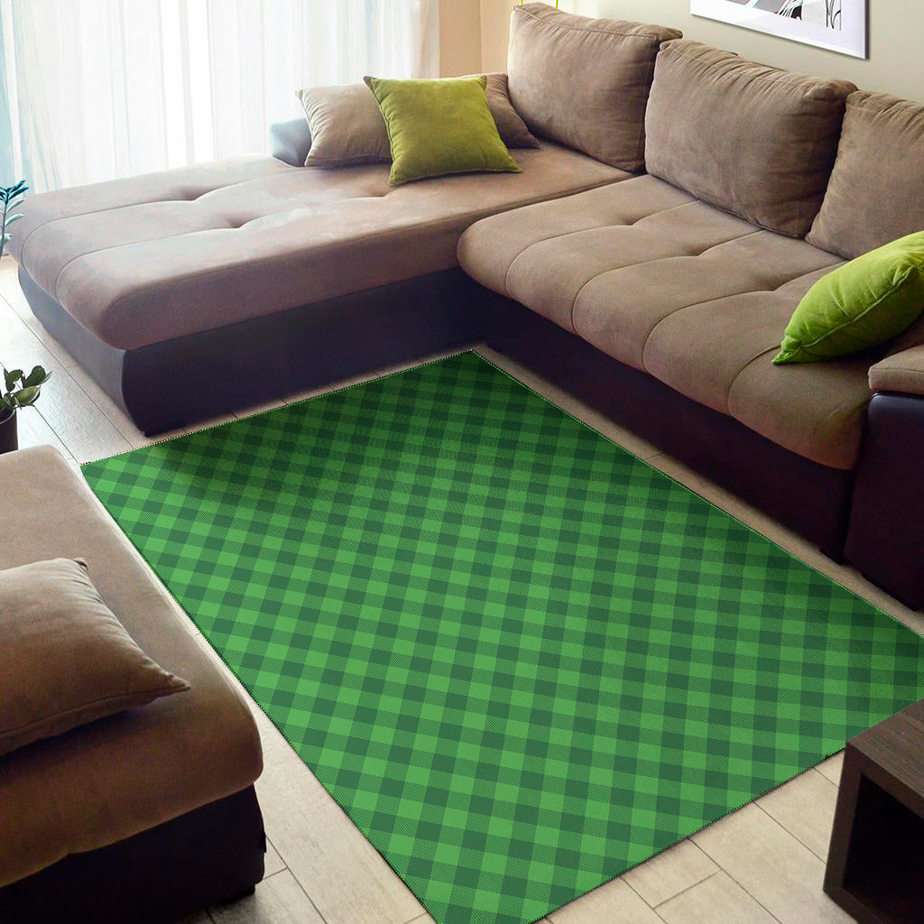 Irish Green Buffalo Plaid Print Area Rug