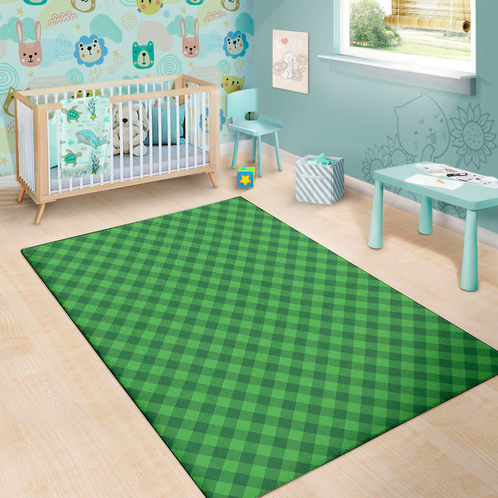 Irish Green Buffalo Plaid Print Area Rug