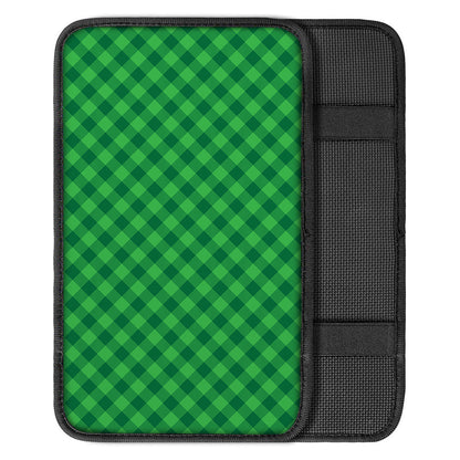 Irish Green Buffalo Plaid Print Car Center Console Cover