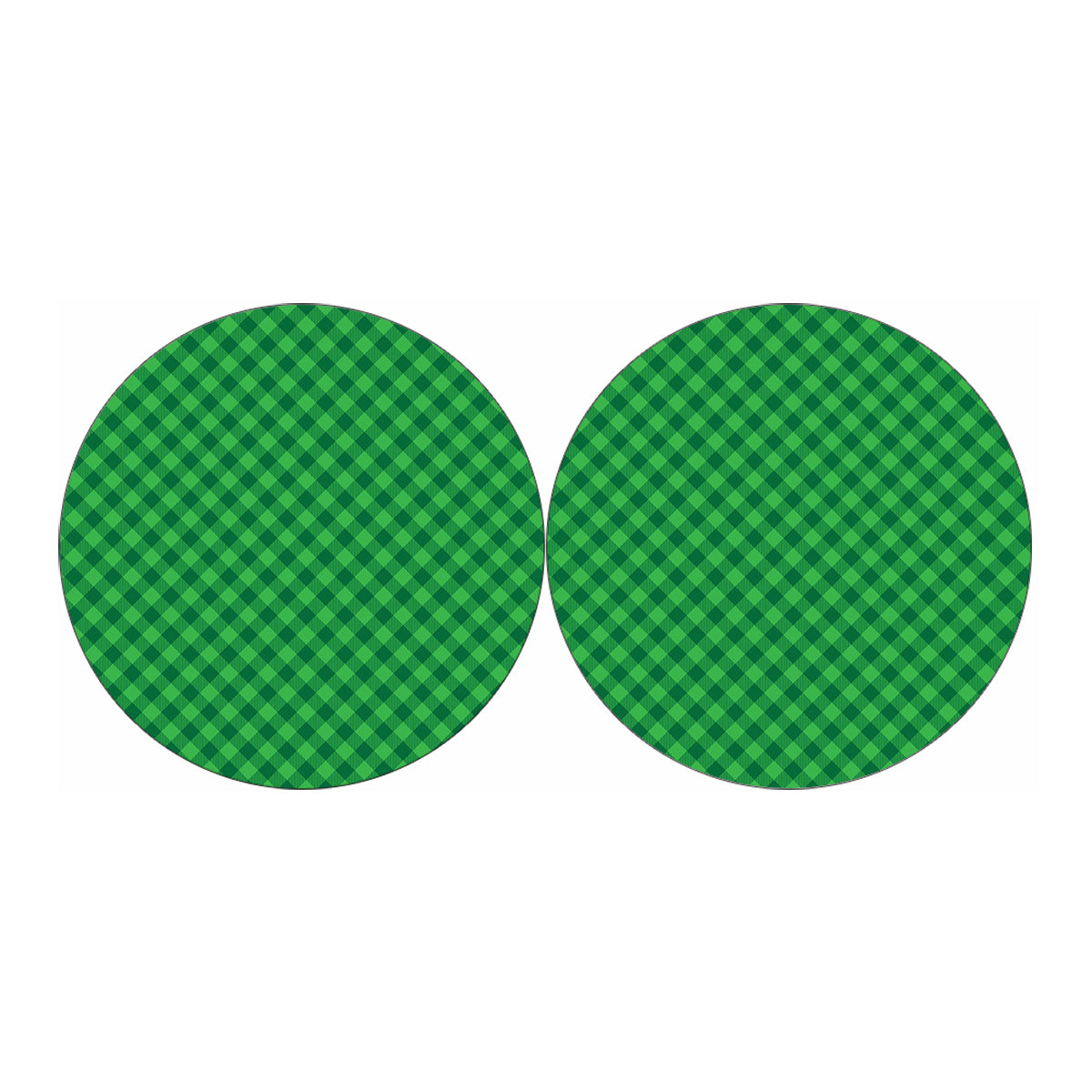 Irish Green Buffalo Plaid Print Car Coasters