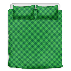 Irish Green Buffalo Plaid Print Duvet Cover Bedding Set