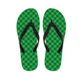 Irish Green Buffalo Plaid Print Flip Flops