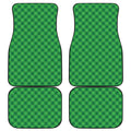 Irish Green Buffalo Plaid Print Front and Back Car Floor Mats