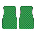 Irish Green Buffalo Plaid Print Front Car Floor Mats