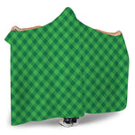 Irish Green Buffalo Plaid Print Hooded Blanket