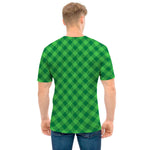 Irish Green Buffalo Plaid Print Men's T-Shirt