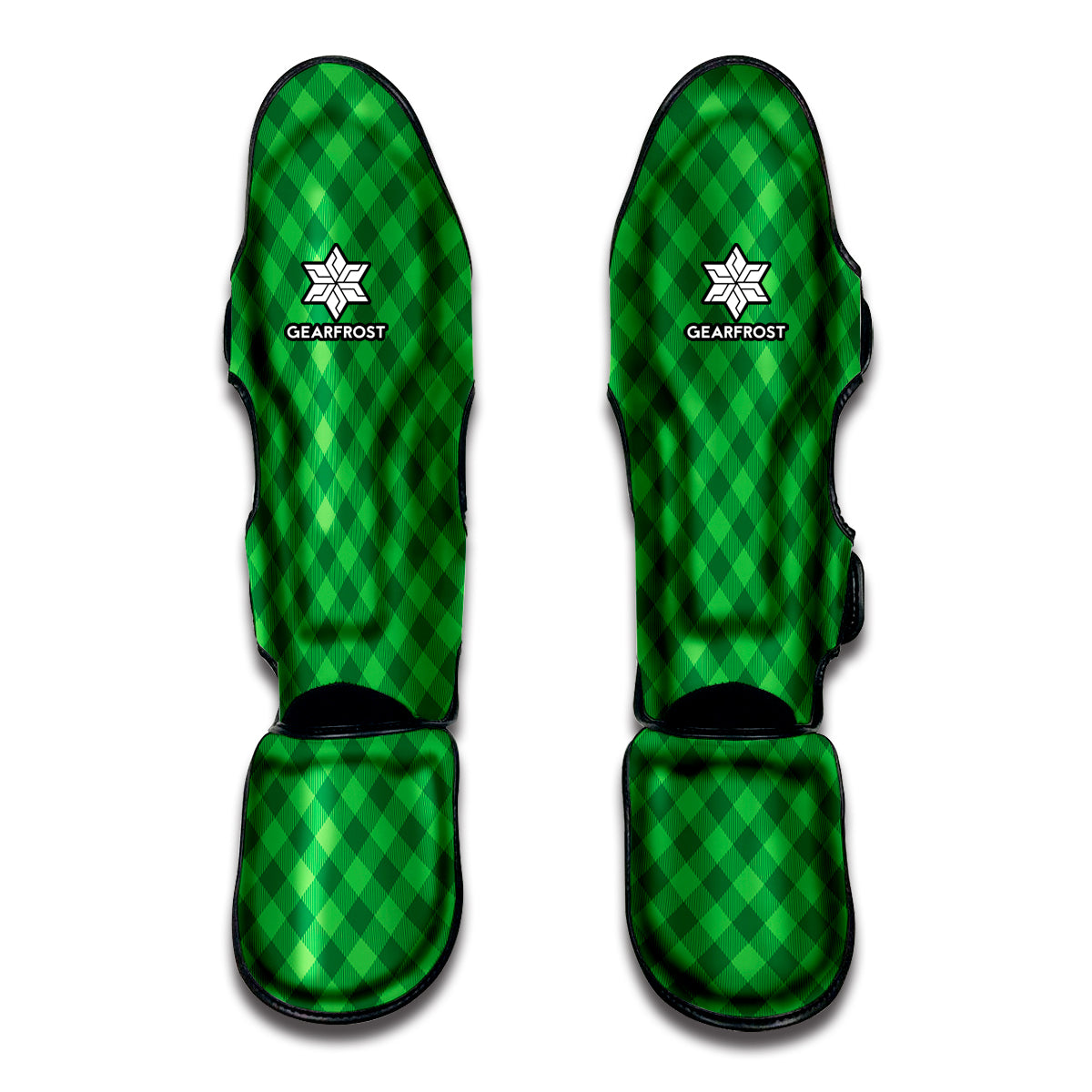 Irish Green Buffalo Plaid Print Muay Thai Shin Guard