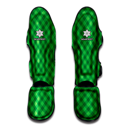 Irish Green Buffalo Plaid Print Muay Thai Shin Guard