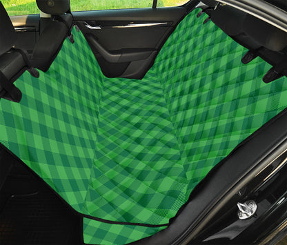 Irish Green Buffalo Plaid Print Pet Car Back Seat Cover