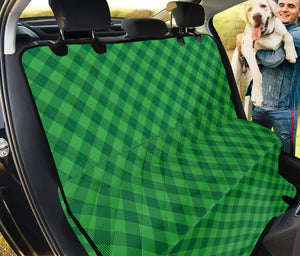Irish Green Buffalo Plaid Print Pet Car Back Seat Cover