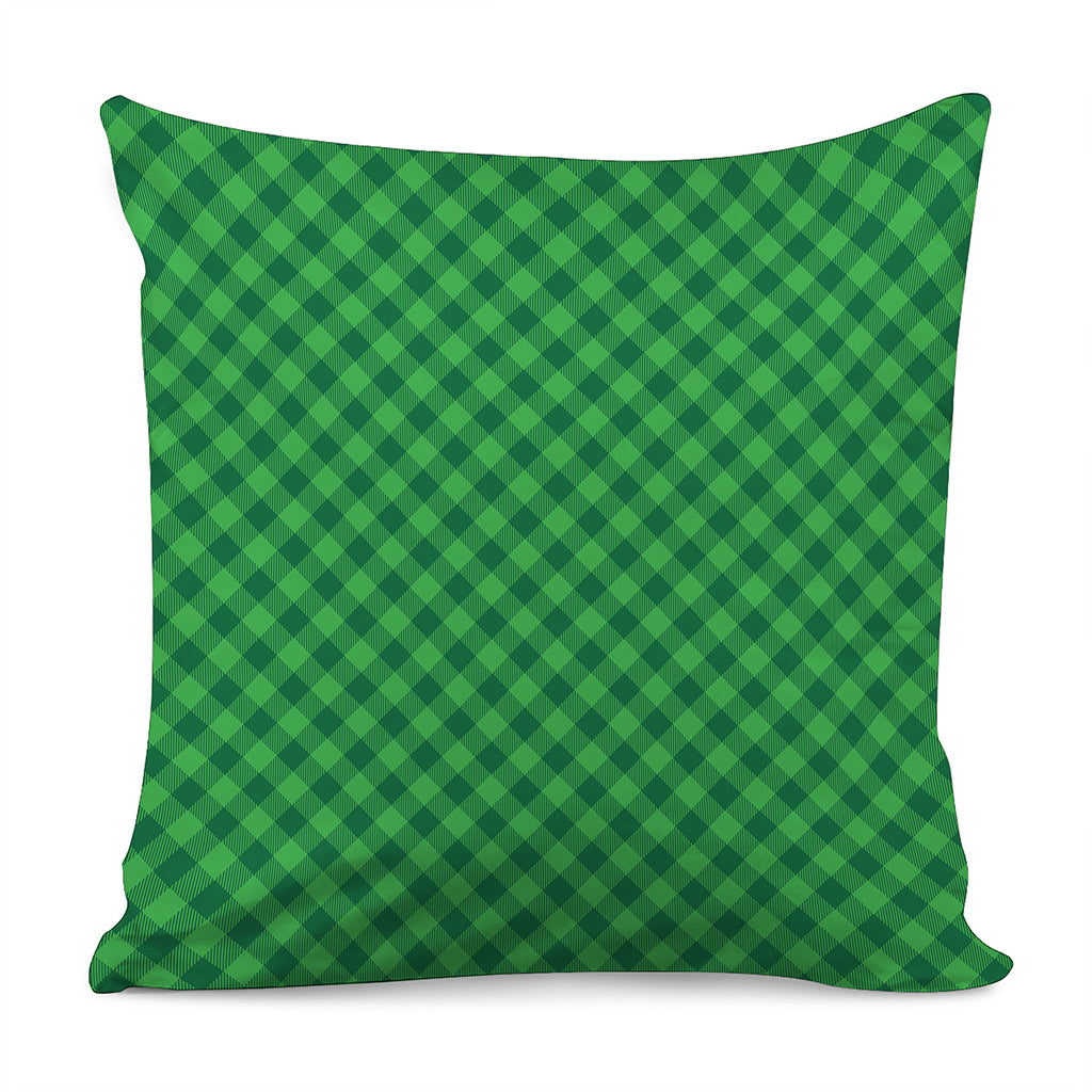 Irish Green Buffalo Plaid Print Pillow Cover