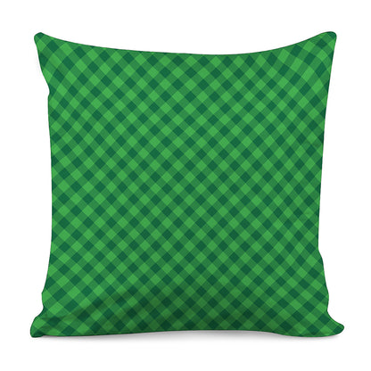 Irish Green Buffalo Plaid Print Pillow Cover