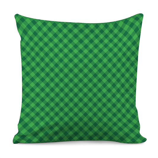 Irish Green Buffalo Plaid Print Pillow Cover