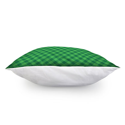Irish Green Buffalo Plaid Print Pillow Cover