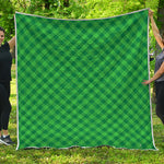 Irish Green Buffalo Plaid Print Quilt