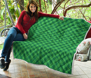 Irish Green Buffalo Plaid Print Quilt