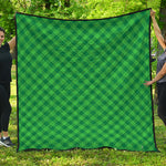 Irish Green Buffalo Plaid Print Quilt
