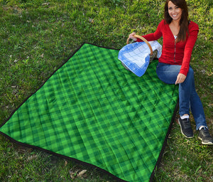 Irish Green Buffalo Plaid Print Quilt