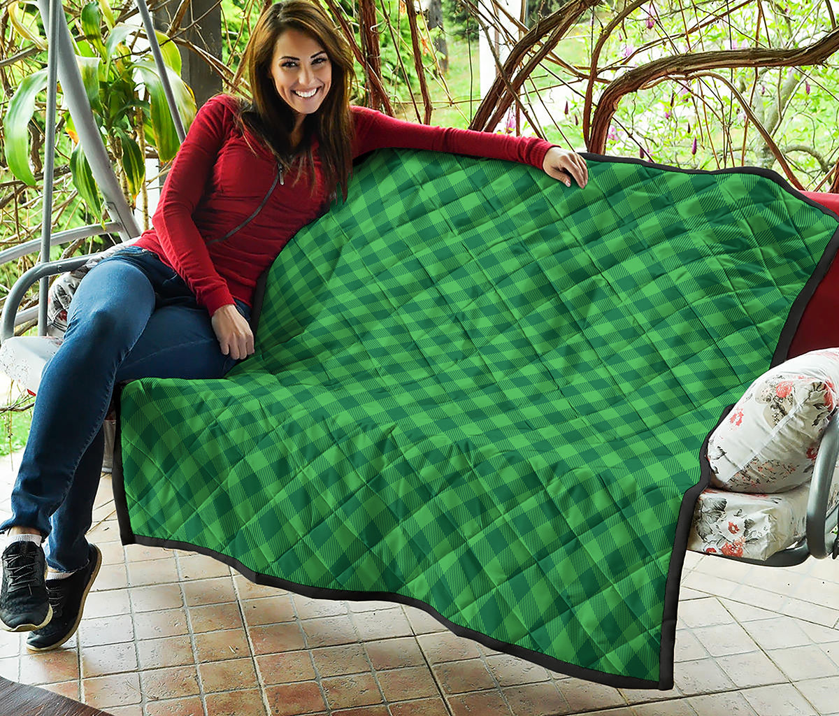 Irish Green Buffalo Plaid Print Quilt