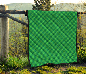 Irish Green Buffalo Plaid Print Quilt