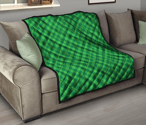 Irish Green Buffalo Plaid Print Quilt