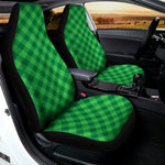 Irish Green Buffalo Plaid Print Universal Fit Car Seat Covers