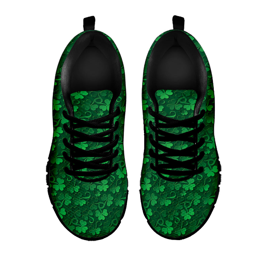 Irish Leaf St. Patrick's Day Print Black Sneakers