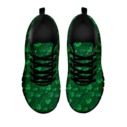 Irish Leaf St. Patrick's Day Print Black Sneakers