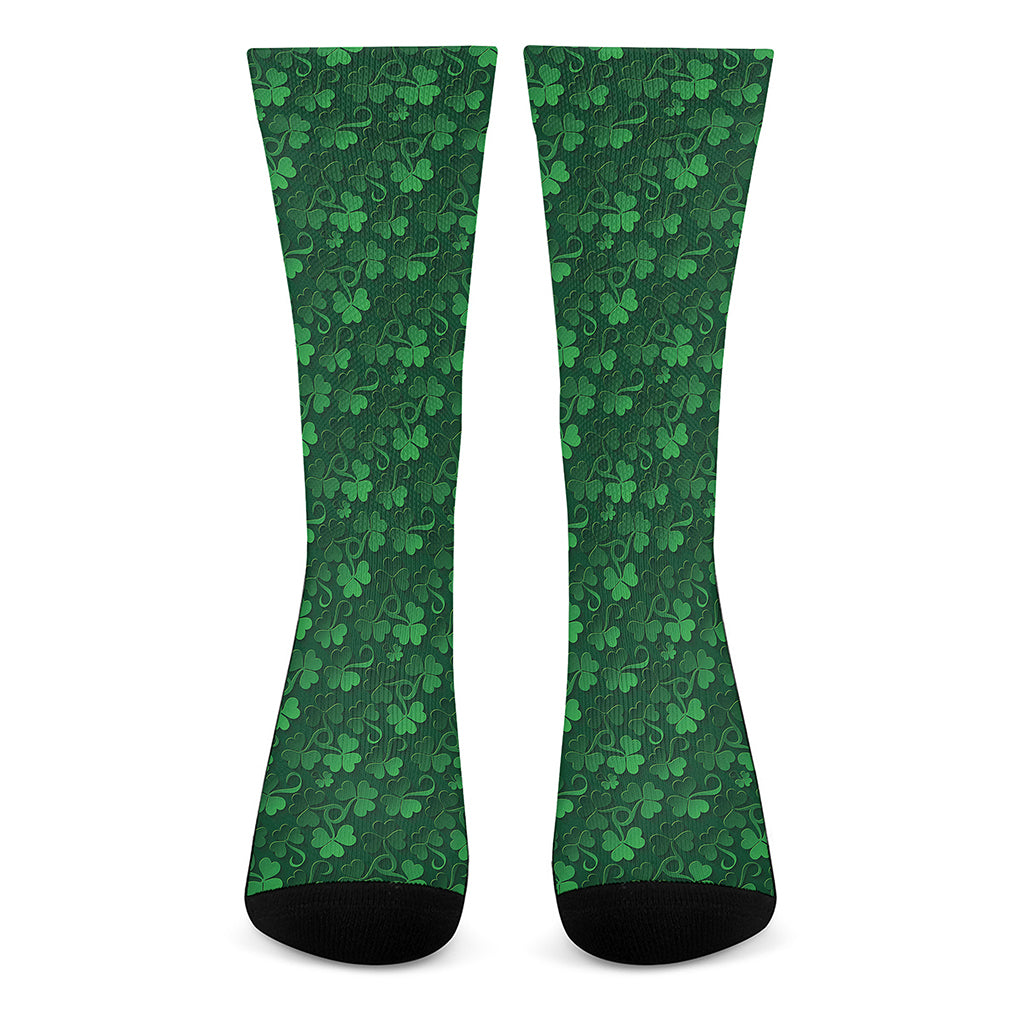 Irish Leaf St. Patrick's Day Print Crew Socks