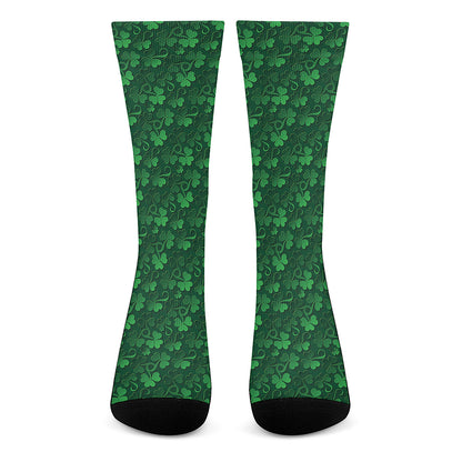 Irish Leaf St. Patrick's Day Print Crew Socks