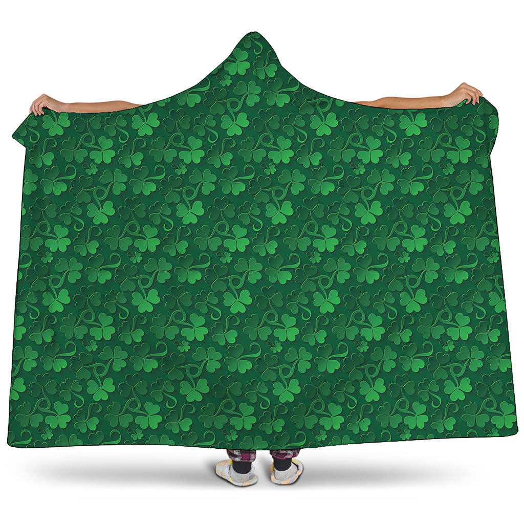 Irish Leaf St. Patrick's Day Print Hooded Blanket