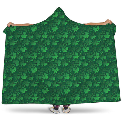 Irish Leaf St. Patrick's Day Print Hooded Blanket