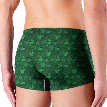 Irish Leaf St. Patrick's Day Print Men's Boxer Briefs