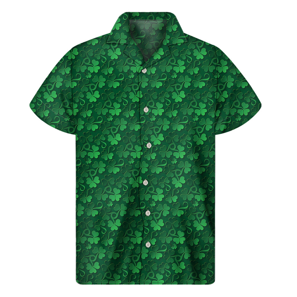 Irish Leaf St. Patrick's Day Print Men's Short Sleeve Shirt
