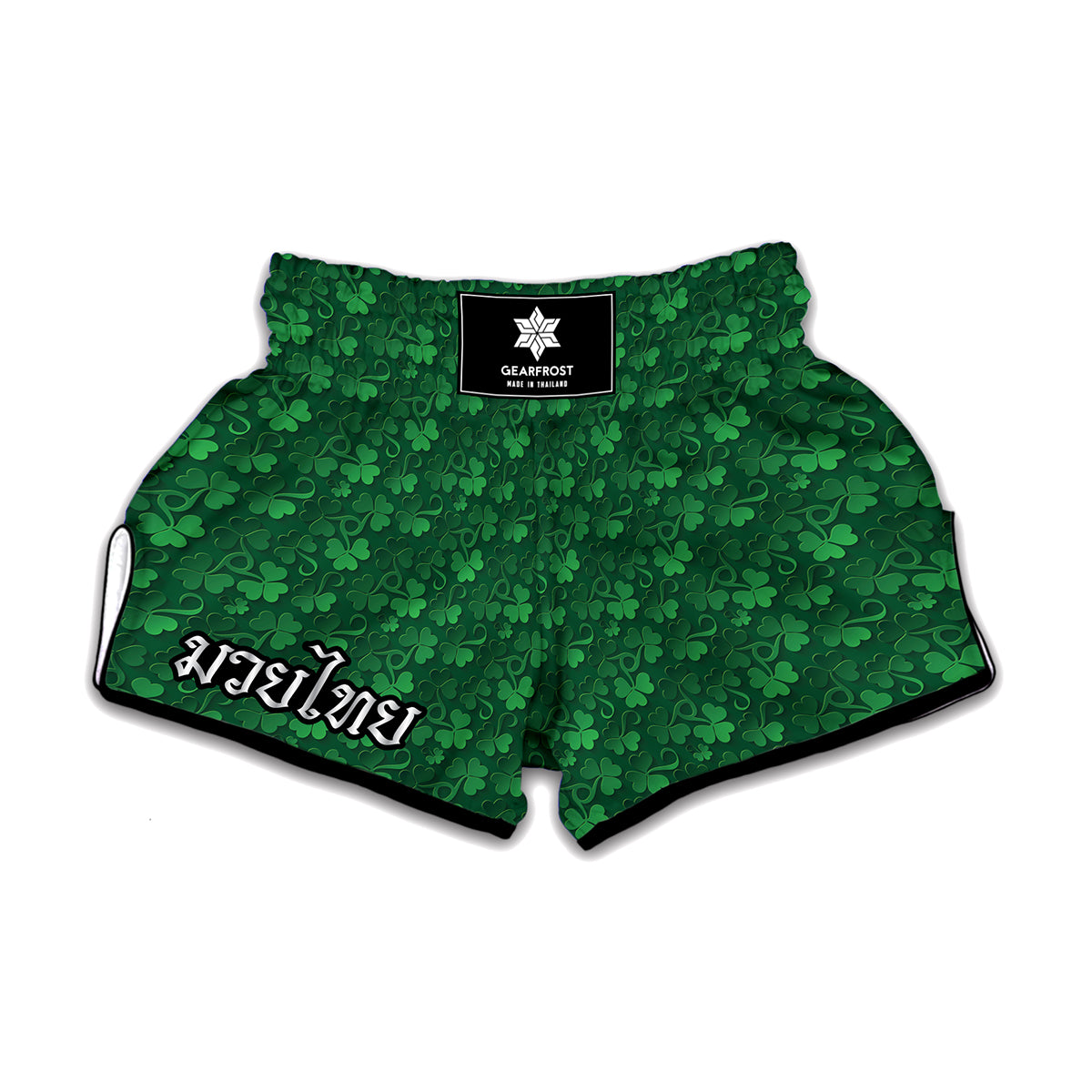 Irish Leaf St. Patrick's Day Print Muay Thai Boxing Shorts
