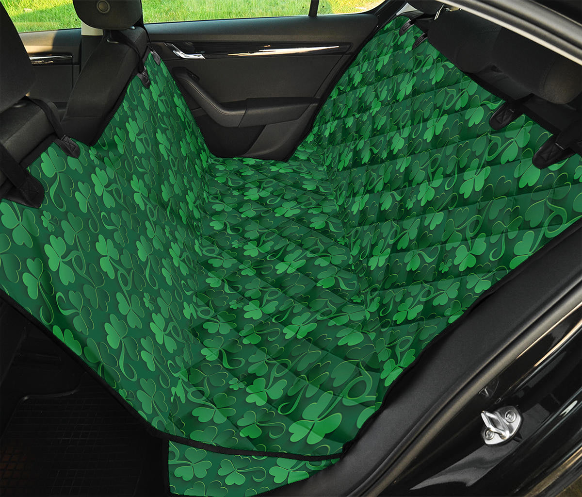 Irish Leaf St. Patrick's Day Print Pet Car Back Seat Cover