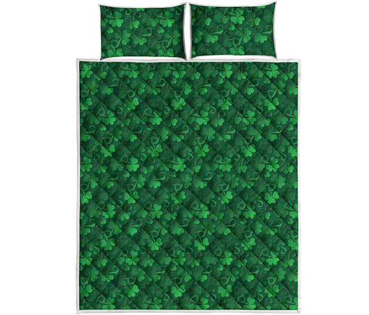 Irish Leaf St. Patrick's Day Print Quilt Bed Set