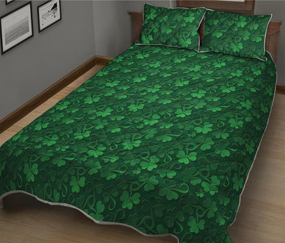 Irish Leaf St. Patrick's Day Print Quilt Bed Set