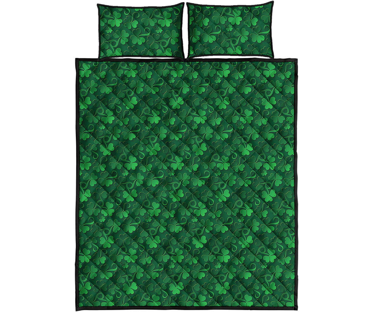 Irish Leaf St. Patrick's Day Print Quilt Bed Set