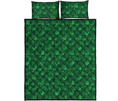 Irish Leaf St. Patrick's Day Print Quilt Bed Set