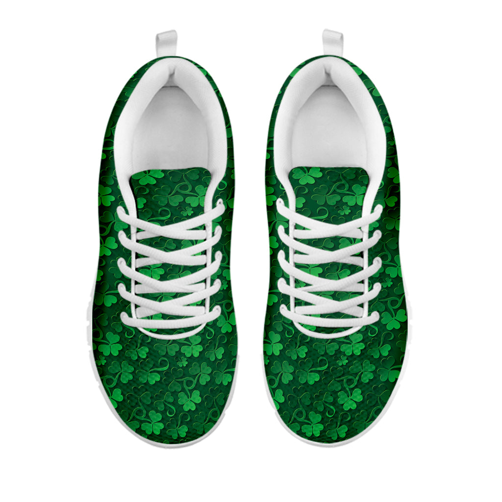 Irish Leaf St. Patrick's Day Print White Sneakers