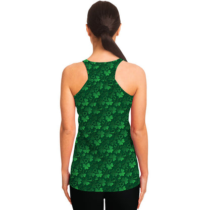 Irish Leaf St. Patrick's Day Print Women's Racerback Tank Top