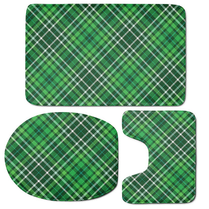 Irish Plaid Pattern Print 3 Piece Bath Mat Set