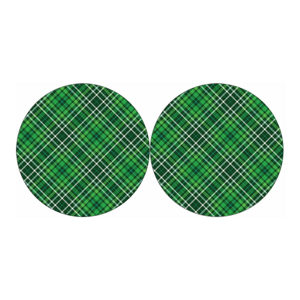 Irish Plaid Pattern Print Car Coasters