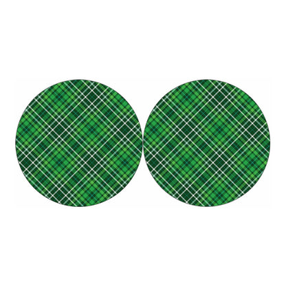 Irish Plaid Pattern Print Car Coasters