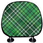 Irish Plaid Pattern Print Car Headrest Covers