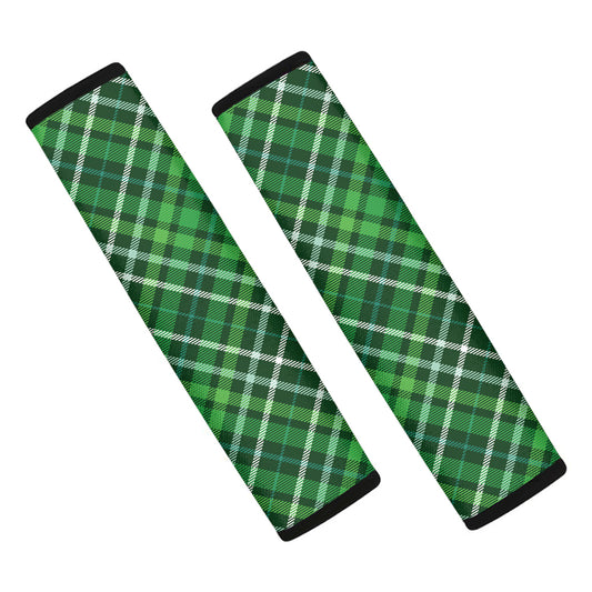 Irish Plaid Pattern Print Car Seat Belt Covers