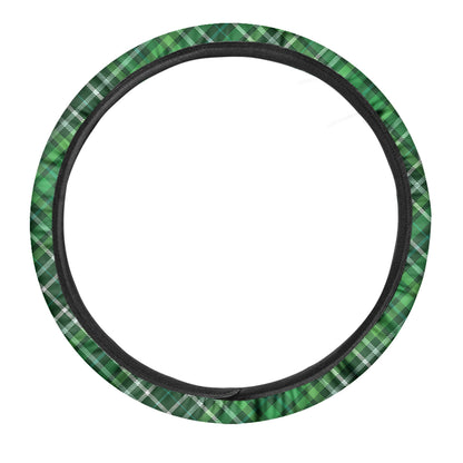 Irish Plaid Pattern Print Car Steering Wheel Cover