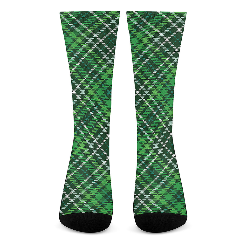 Irish Plaid Pattern Print Crew Socks